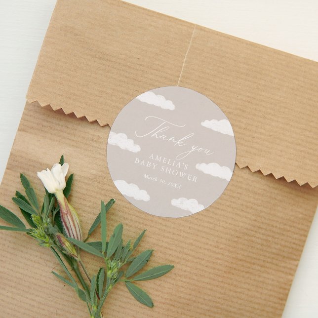 Sticker Rond Neuf Baby shower Neuf Nuage Neuf Neuf (Créateur téléchargé)