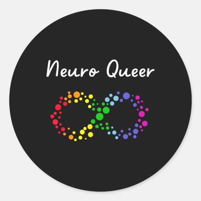 Sticker Rond Neuro Queer ! Gay pride Lgbtq ! Autisti (Devant)