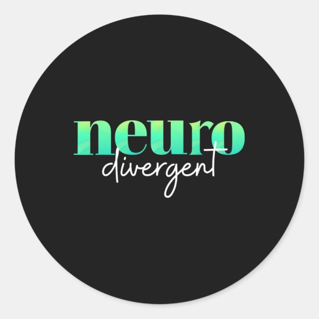 Sticker Rond Neurodivergent Fierté Pour L'Autisme Adhd Et De Co (Devant)