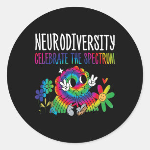 Sticker Rond Neurodiversité Cerveau Autisme Sensibilisation Asd