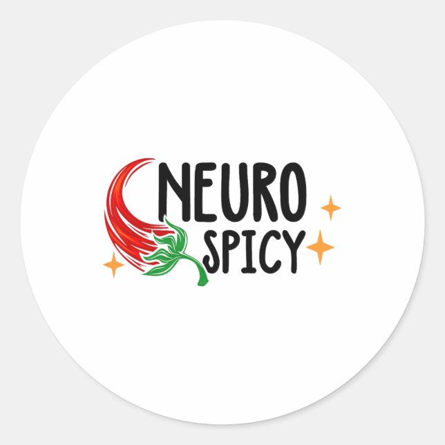 Sticker Rond Neurodiversité Épicée Neuro - Adhd - Autisme (Devant)