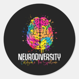 Sticker Rond Neurodiversité Fleurs Neurodivergent Autisme consc