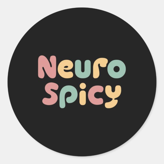 Sticker Rond Neurodiversité Neuro épicée Autisme Adhd (Devant)