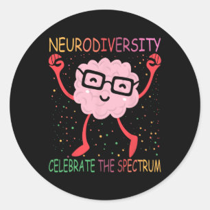 Sticker Rond Neurodiversité Sensibilisation sur l'autisme Cerve