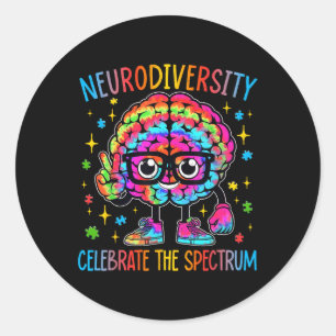 Sticker Rond Neurodiversité Sensibilisation sur l'autisme Cerve
