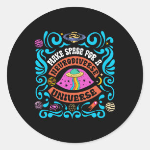 Sticker Rond Neurodiversité Univers Neurodiversité Adhd Autisme
