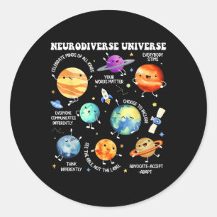 Sticker Rond Neurodiversité Univers Neurodiversité Autisme Awar