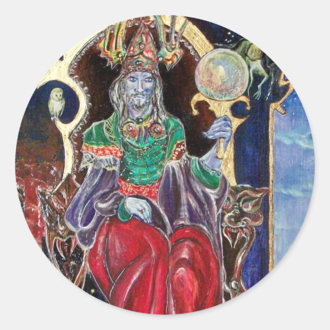 Sticker Rond NEUROMANCER, bleu rouge (Devant)