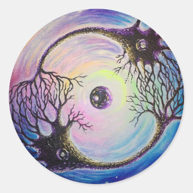 Sticker Rond neurones connectés (Devant)