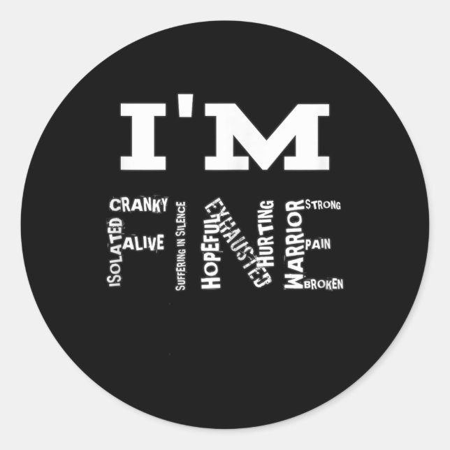 Sticker Rond Neuropathie fine douleur Fibromyalgie sensibilisat (Devant)