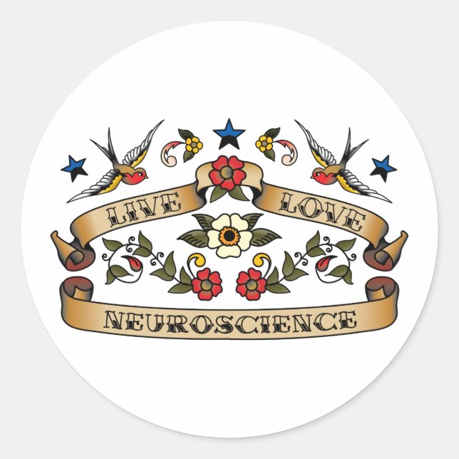 Sticker Rond Neuroscience de l'amour (Devant)