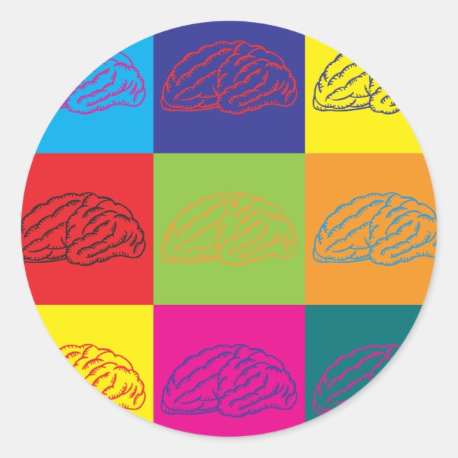 Sticker Rond Neuroscience Pop Art (Devant)