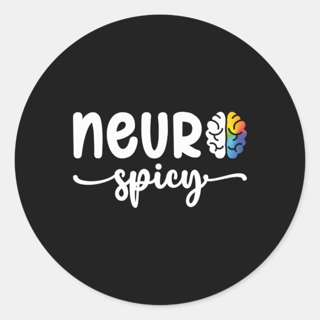 Sticker Rond Neurospicy Neuro épicé Neurotypique Neurodiversité (Devant)