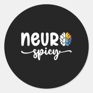 Sticker Rond Neurospicy Neuro épicé Neurotypique Neurodiversité