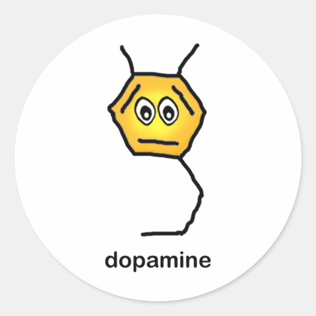 Sticker Rond Neurotransmetteur Dopamine (Devant)
