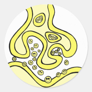 Sticker Rond Neurotransmetteurs de sourire