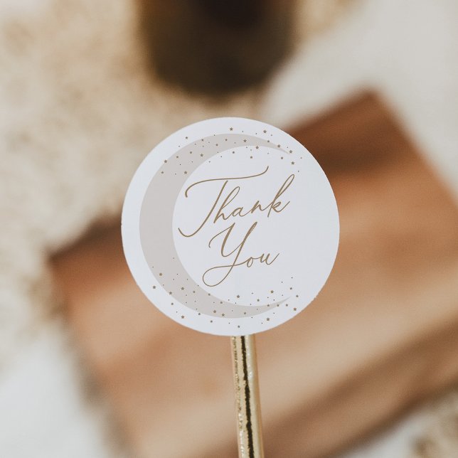 Sticker Rond Neutre sur le Baby shower de la Lune (Créateur téléchargé)