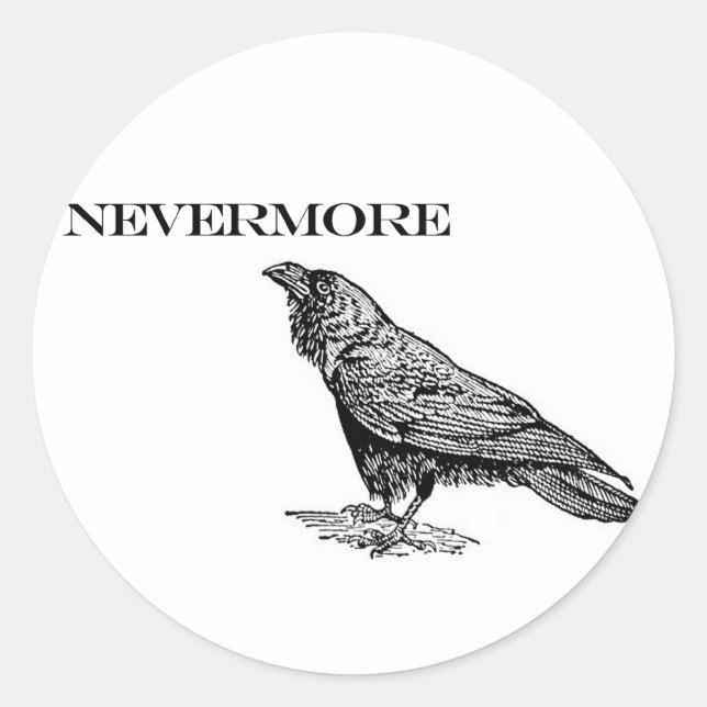 Sticker Rond Nevermore Raven (Devant)