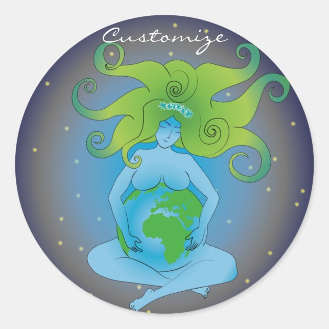 Sticker Rond New Age Gaia Goddess Thunder_Cove (Devant)