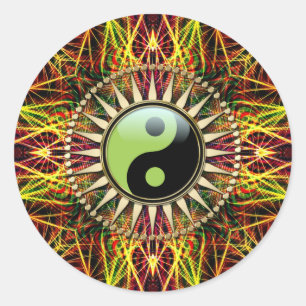 Sticker Rond New Age Spirit Yin Yang Sun Energy