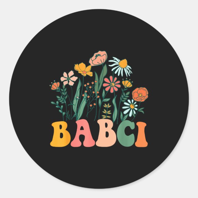Sticker Rond New Babci Wildflower First Birthday &amp; Baby Sho (Devant)