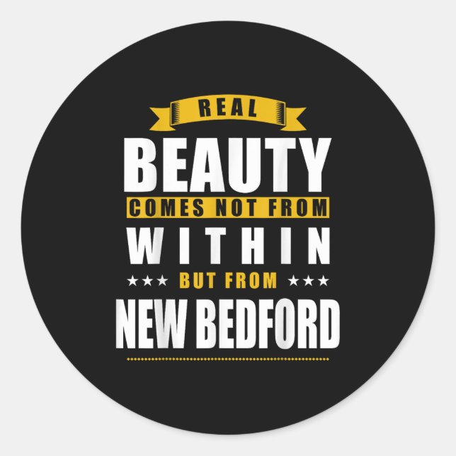 Sticker Rond New Bedford - Funny D City Gift  (Devant)