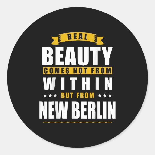 Sticker Rond New Berlin - Funny D City Gift  (Devant)