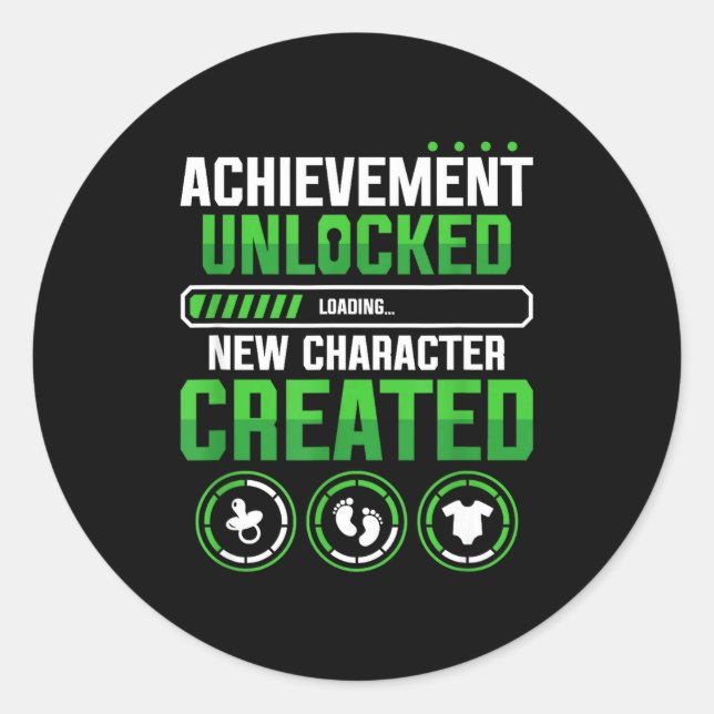 Sticker Rond New Character D Gamer Pregnancy Announcement  (Devant)