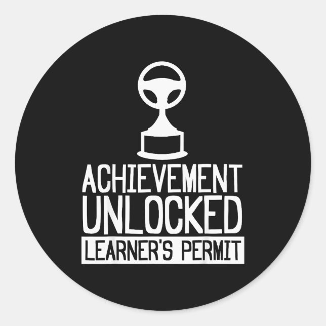 Sticker Rond New Driver Learner Permit Driving School - Driver' (Devant)