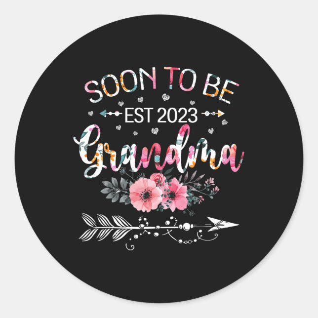 Sticker Rond New Grandma Mother's Day Soon To Be Grandma Est 20 (Devant)