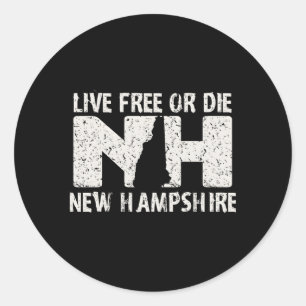 Sticker Rond New Hampshire Live Free Ou Die Produit