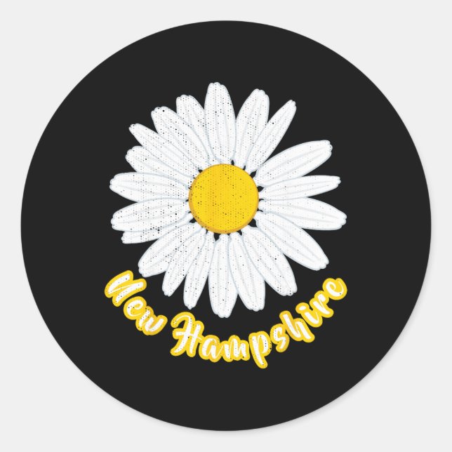 Sticker Rond New Hampshire Vacation Flower Meadow Daisy Petals  (Devant)