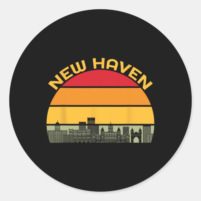 Sticker Rond New Haven Zza Catal Of The World Connecticut Azza  (Devant)