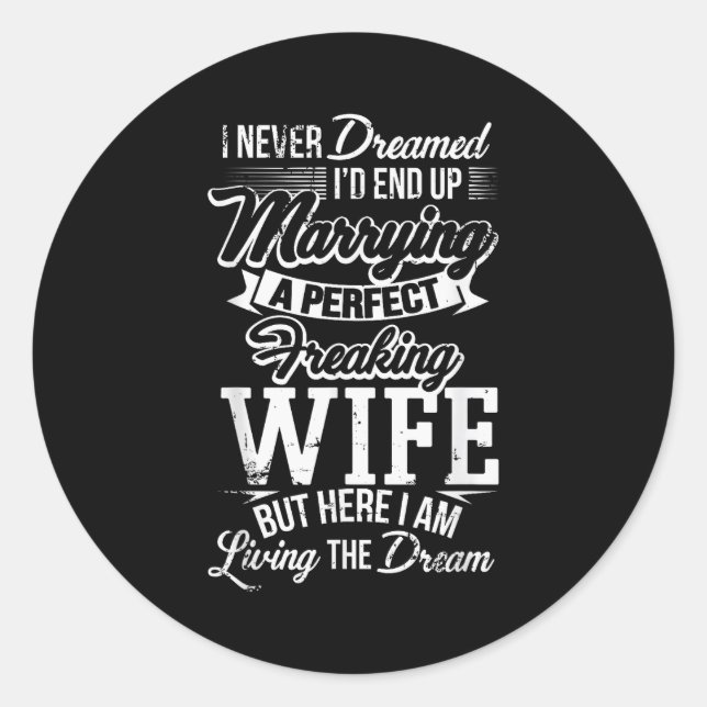 Sticker Rond New Husband Wedding Anniversary Couple Hubby Gift  (Devant)