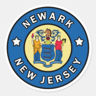 Sticker Rond New Jersey de Newark