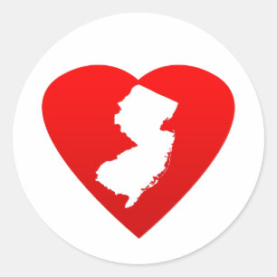 Sticker Rond New Jersey Heart