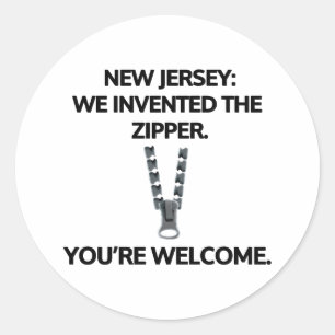 Sticker Rond New Jersey : Nous avons inventé la fermeture éclai
