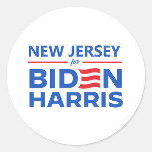 Sticker Rond New Jersey pour Biden Harris