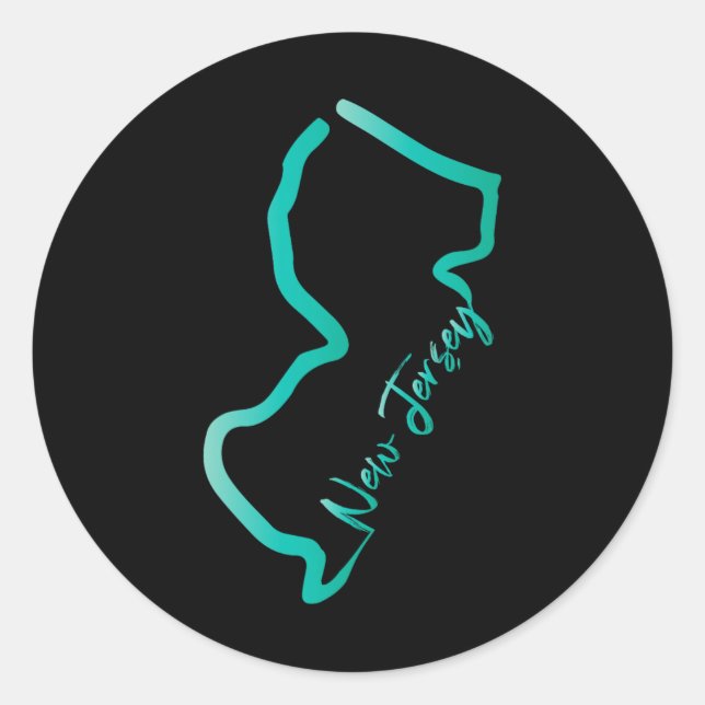 Sticker Rond New Jersey Shirt Jersey Graphic Tees For Women. Me (Devant)