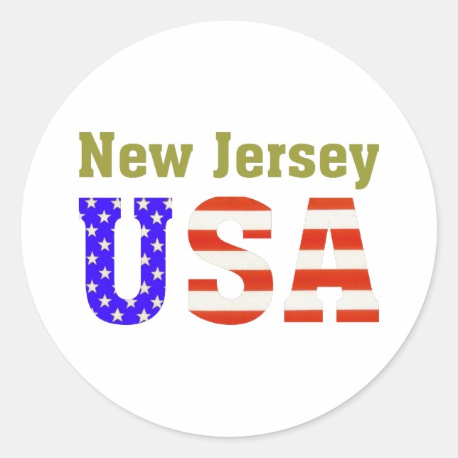 Sticker Rond New Jersey USA ! (Devant)