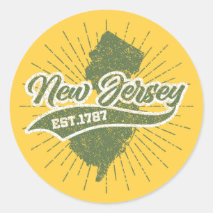 Sticker Rond New Jersey vintage