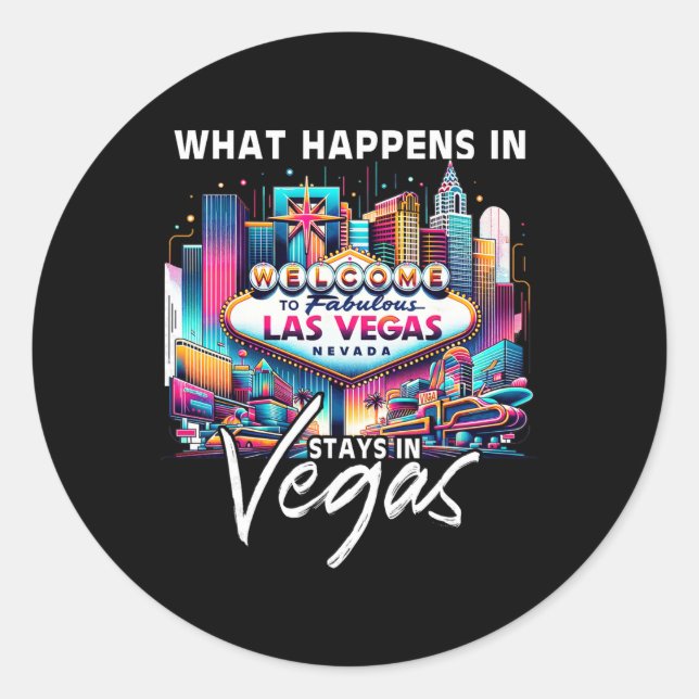 Sticker Rond New Las Vegas Love Baby For Holidays In Las Vegas  (Devant)