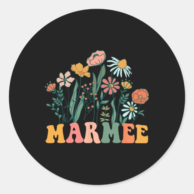 Sticker Rond New Marmee Wildflower First Birthday &amp; Baby Sh (Devant)