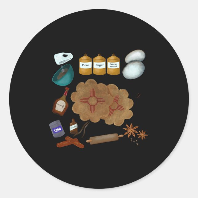 Sticker Rond New Mexico Biscochito Cookies Zia Sun Toddler  (Devant)