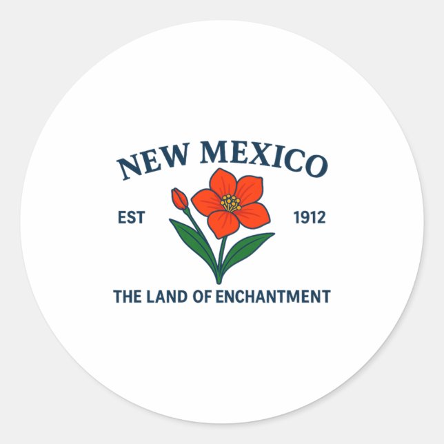 Sticker Rond New Mexico Flower Premium Tri-blend  (Devant)