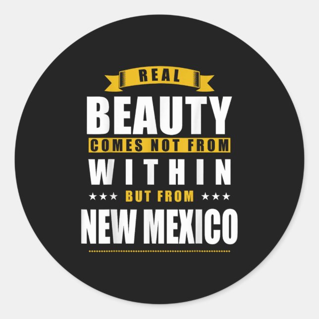 Sticker Rond New Mexico - Funny D City Gift  (Devant)