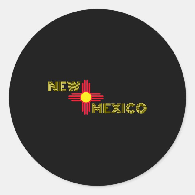 Sticker Rond New Mexico State Flag Zia Sun Symbol  (Devant)
