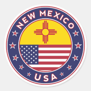 Sticker Rond New Mexique, New Mexique sticker, phone se marie