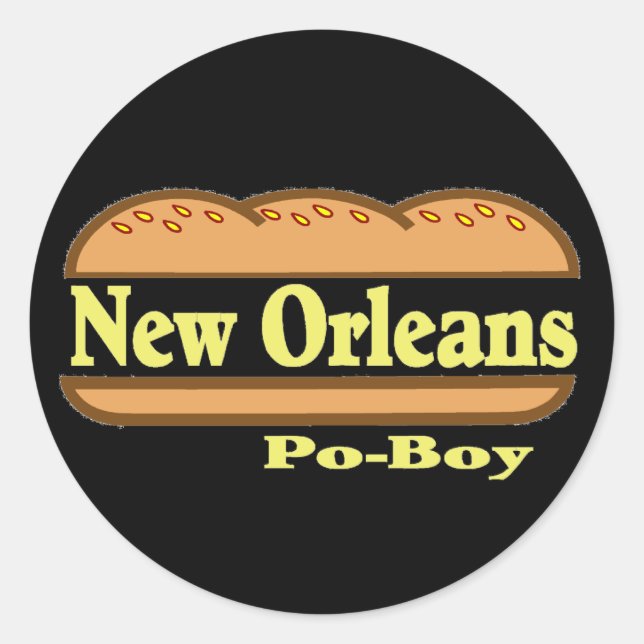 Sticker Rond New Orleans Po Boy (Devant)