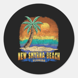 Sticker Rond New Smyrna Beach Floride Vintage désorganisé Souve